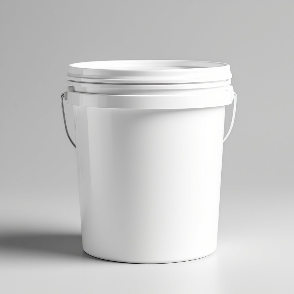 Seau 10 L blanc avec couvercle et anse